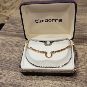 Claiborne Gold and Silver Tie Chains,EUC Set/2
